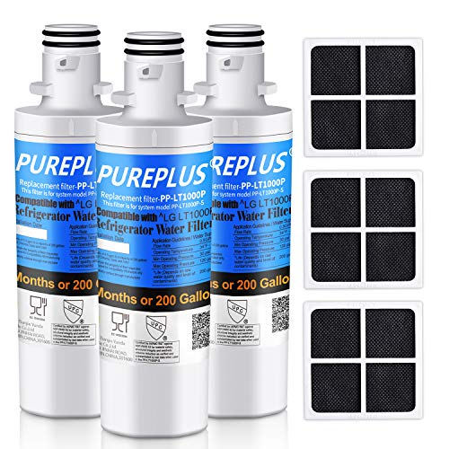 PUREPLUS MDJ64844601 Refrigerator Water Filter, Compatible with LG LT1000P, LT1000, LT1000PC, 9980, ADQ747935