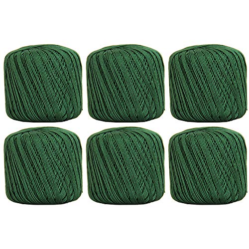 Image of ThreadArt 100% Cotton Crochet Thread Size 3, 6 Ball Pack, Holly Green 39 | Soft pure cotton crochet thread for lace, doilies, amigurumi and crafts. Smooth finish with crisp stitch definition.