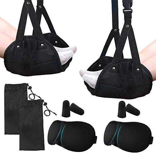Outkitkit 2 Pack Foot Hammock, Travel Airplane Portable Foot Rest, Office Under Desk