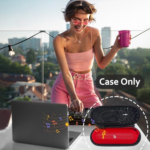 Image of ICIMBI Hard Carrying Case for Beats Pill 2024 Bluetooth Speaker,Shockproof Protective Travel Case with Foam Padding and Mesh Pocket for New Beats Pill Accessories,Black (Pack of 3)