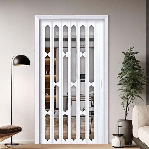 Pounjsd falttüren schiebetür, Innenfalttüren als Raumteiler, Tragbare Innenschiebetür, Moderner Stil Raumspartür Schiebetür Faltwand, Faltbare Trennwand In Sondergröße für Duschkabine, Badezimmer