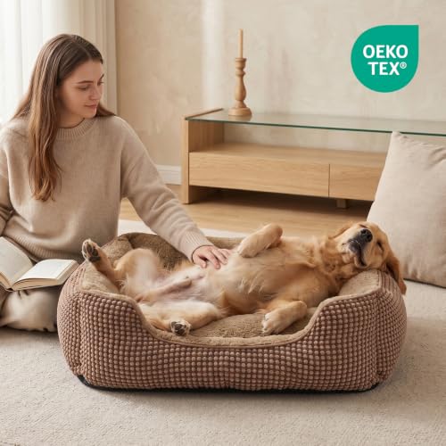 FURTIME Hundebett Grosse Hunde, Hundekorb Waschbar, 89x63x23cm