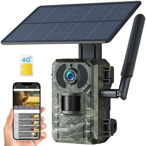 Trail Camera IZEEKER Solar 4G LTE, 2K PTZ Cellular Game Camera