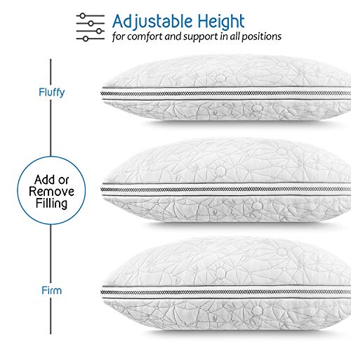 Image of Nestl Gel-Infused Memory Foam Pillow | Shredded Memory Foam Pillow | Cooling Pillow Cover | CertiPUR US Approved |Pillows for Sleeping - Queen - 1 Pack