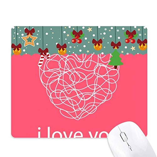 Tapis de souris cœur rose I Love You en caoutchouc pour déclarer votre amour