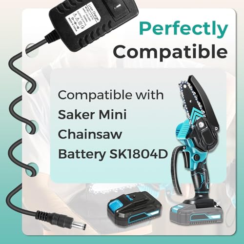 2Pcs 21V Charger Compatible with Saker Mini Chainsaw Battery SK1804D, Power Supply for 20V Lithium Battery AC/DC Adapter, Universal Wireless Small Electric Portable Handheld Chainsaw Accessory Charger