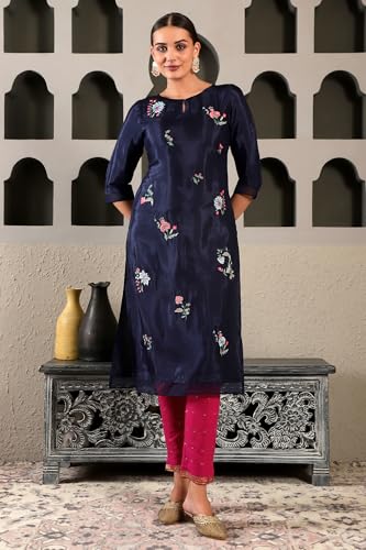 Image of W for Woman Women's Viscose Regular Fit Casual Kurta