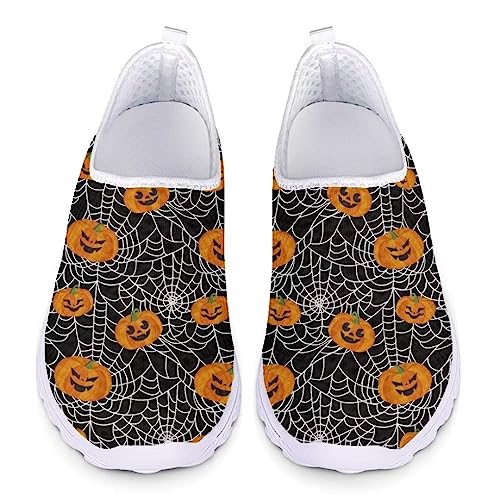 Jeiento Halloween Shoes for Women Men Halloween Party Walking Running Sneaker Shoes Slip-On Breathable Mesh Workout Fashion Shoes
