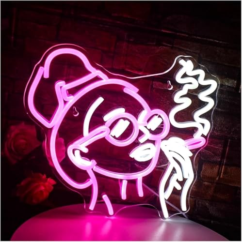 Luminaires néon fille fumant en acrylique premium pour salon