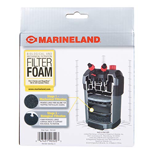 Marineland Filter Foam 2 Count, Supports Biological And Mechanical Aquarium Filtration, Rite-Size S #TOP1