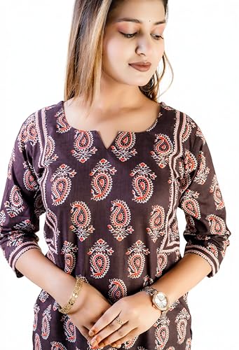 Image of Women's Cotton Printed Straight Kurti