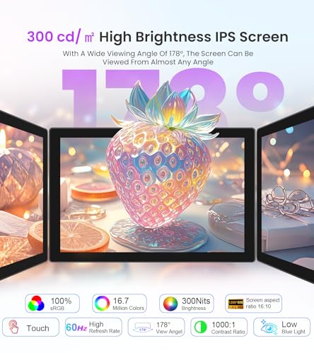 Image of 10.1 Inch Touchscreen Monitor with case for pi, 1280x800 HD IPS Portable HDMI Touch Screen Display for Raspberry Pi 5 /4B /3B+ /3B /B+ Jetson Nano Win11 /10 /8 /7 PC Laptop, Dual-Speaker, Fan
