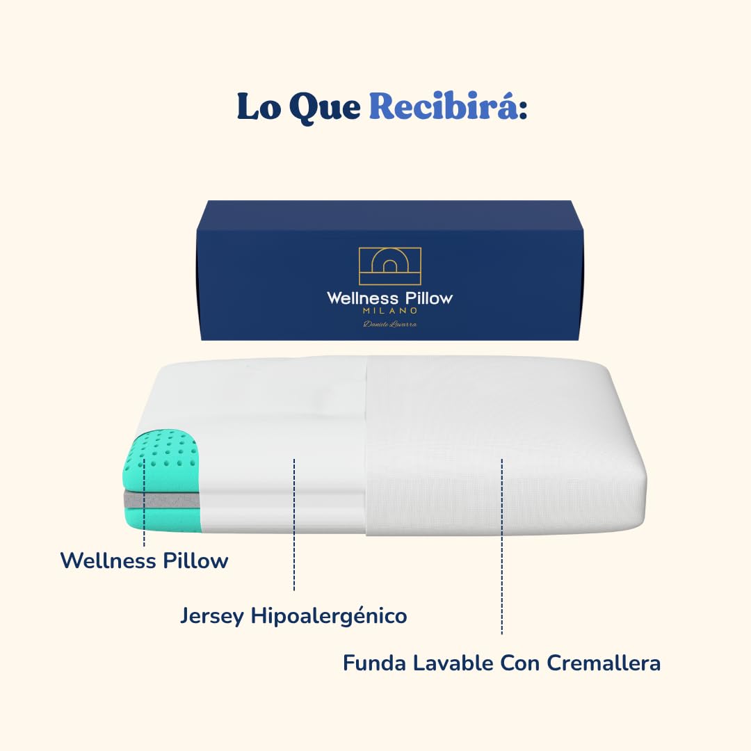 Almohada Cervical Aloe Vera – Cojín Ortopédico de Espuma Viscoelástica con Doble Altura – Alivio del Dolor de Cuello – Transpirable, Antiacaros, Hipoalergénico, Refrescante (Baja - 12 Cm)