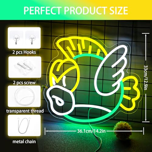 Image of Fish Neon Sign Led Light Up Sign For Gamer Bedroom Decor Hanging Wall Art Decor Teen Kid Birthday Gift Living Room Boys