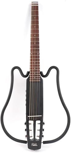 Fojill Guitarra Eléctrica Acústica de Cuerdas de Acero Sin Cabeza Portátil Plegable Plegable Plegable Colapsible de Viaje Silenciosa con Efecto
