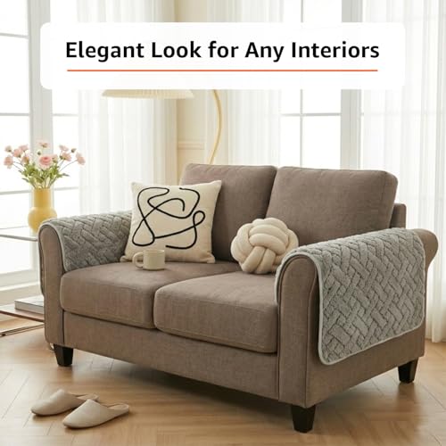 Image of Amazon Basics - Jacquard Quilted Make Your Own Sofa Cover |70cm x 70cm| Microfiber Sofa Slipcover | 350 GSM (2 Armrest)