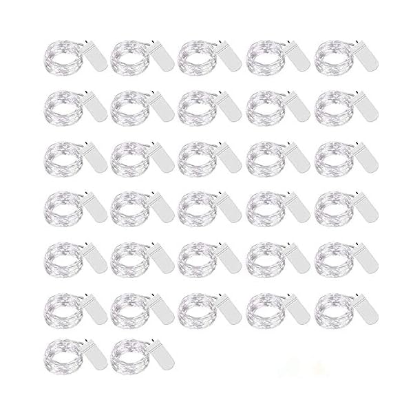 FENRIR 32 Pcs 10ft 30 LED Fairy Lights Battery Operated (Included) Waterproof Copper Wire Mini String Lights for DIY Wedding Part.