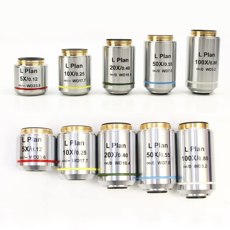 Microscope Working Distance Infinity Plan Objective Lens 5X 10X 20X 50X 100X for Metallurgical Microscope(10X)