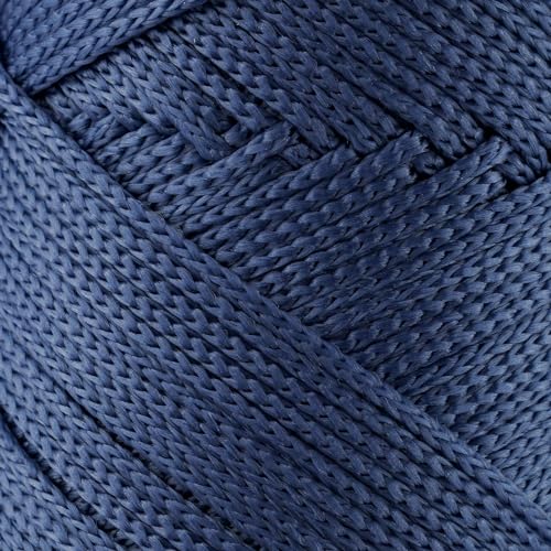 Cuerda de poliéster de 1.5 mm Sensy Premium color denim para tejer ganchillo, 3 madejas 3