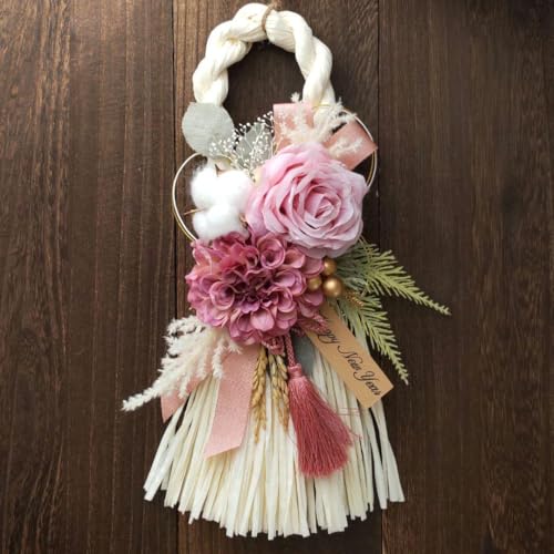 No.2361 しめ縄 しめ飾り お正月飾り 洋風 ピンク しめ縄リースのサムネイル