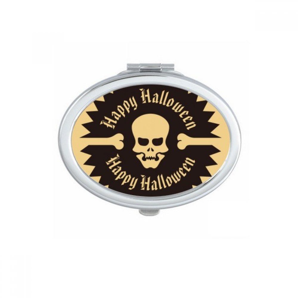 Miroir Halloween citrouille rouge portable pour sac à main et voyage