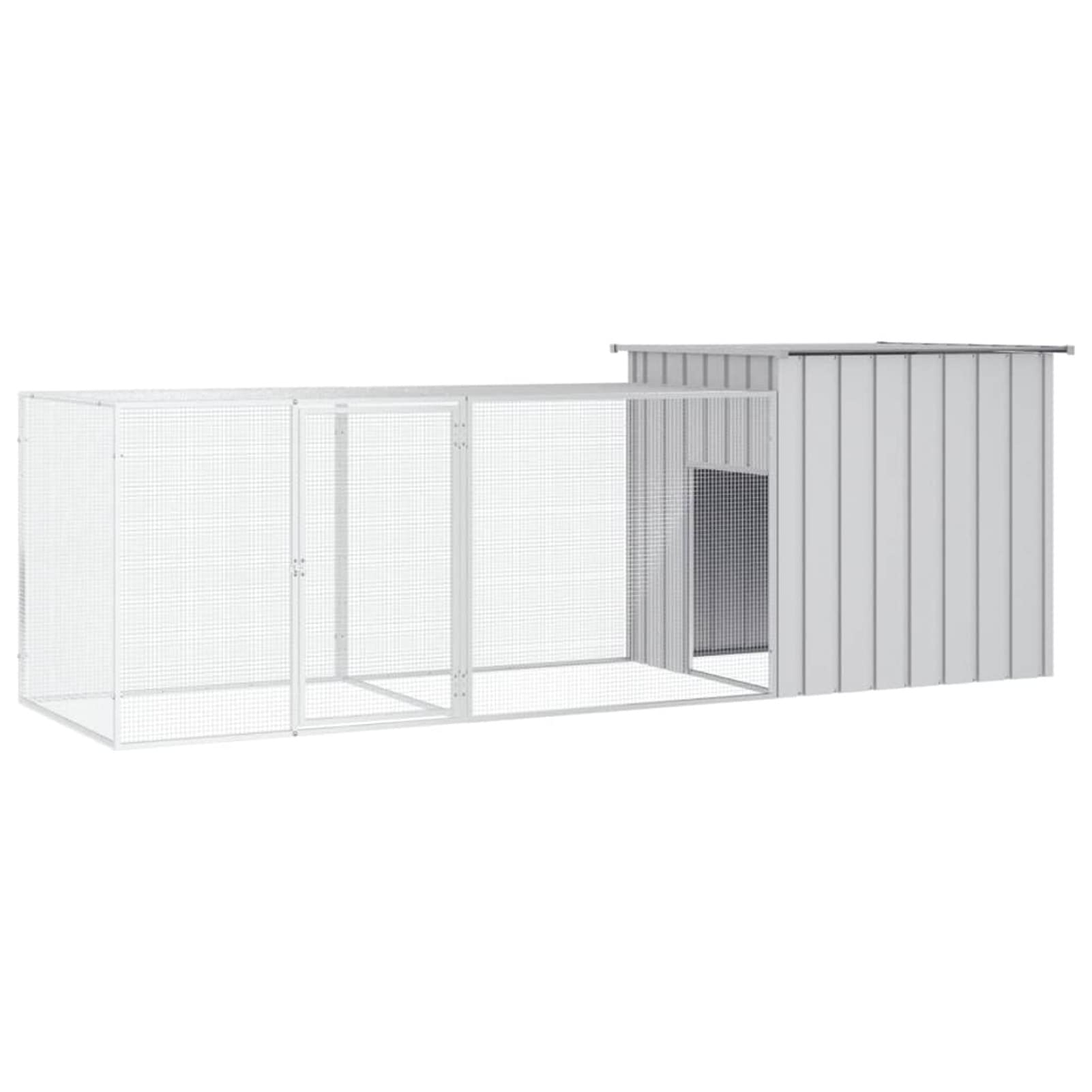BaraSh Gallinero de Acero galvanizado Gris 300x91x100 cm Gallinero para Exterior Grande Jaulas para Conejos