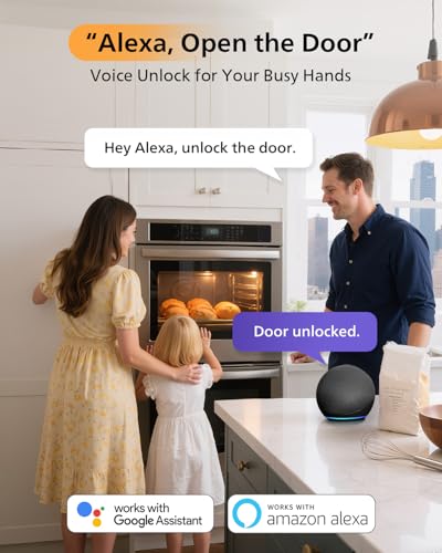 Image of Philips WiFi Smart Lock with Front Door Handle Set, Built-in WiFi, APP Remote & Voice Control, Fingerprint Keyless Entry Door Lock, Keypad Deadbolt Smart Locks for Front Door, Auto-Lock, Satin Nickel