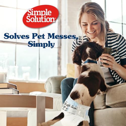 Image of Simple Solution Disposable Female Dog Diapers, Absorbent Leak Proof Protection for Incontinence, Puppy Training, Heat Cycle, Travel, and Housebreaking, Small Dogs, 15-19 Inch Waist, 12 Count