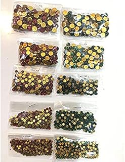 MALBA™ Tanjore Painting Kundan Round Stones Set (2mm-6mm, Multicolor)-100 Stones per Size and Colour in a Pack Price In India