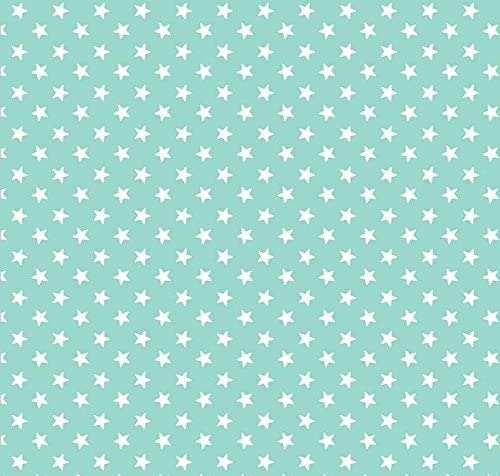 Balsara's White Fat Quarter (48Cm X 58Cm) Stars In The Space Quilting Cotton Fabric Dressmaking Patchwork Material Stars ( Stars On Mint)