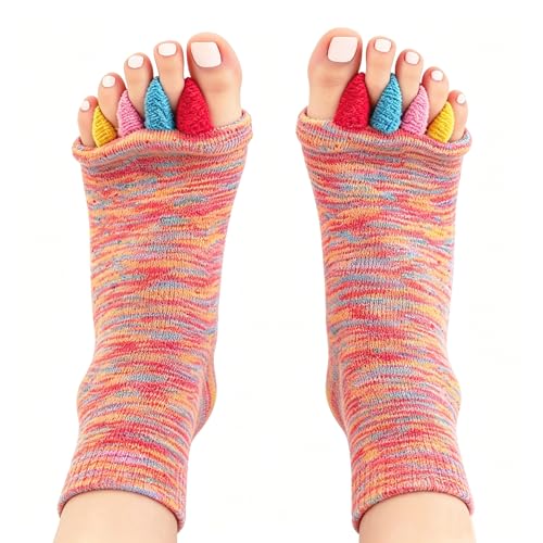 GEHENG Toe Separator Socks for Yoga Women Men Bunion Corrector Spacers Straightener Socks for Pain Relief & Circulation Improvement Toe Cushions Spreaders for Feet Alignment