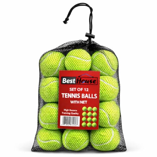 BH | 12 Pcs - Tennis Balls Soft Rubber | Dog Puppies Play | Pet Training | Beginner Practice | Dog Training | Playing Exercise| Casual Sports Beach - By BEST HOUSE