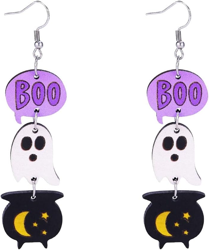 Halloween Earrings for Women Goth Ghost Drop Dangle Earrings Punk Pumpkin Earring Witch Earring Halloween Costume Jewelry Accessories Emo Accessories