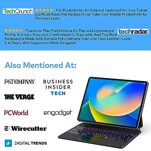 Image of Keyboard Case for iPad Air 13 (M4 2026 /M3 2025 /M2 2024) and iPad Pro 12.9 inch 6th /5th /4th /3rd Generation-Magic-Style Magnetic Keyboard Case with Multi-Touch Trackpad - Floating Cantilever Stand