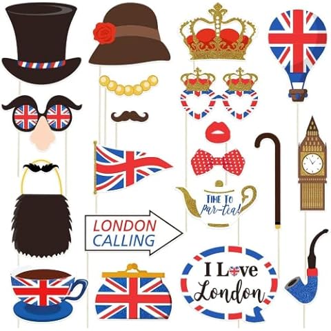 Queens Platinum Jubilee 2022 Decorations, Union Jack Party Supplies, British Union Jack Tableware Set-Union Jack Tablecloth/Bunting Flags/Napkins/Cups/Paper Plates/Dinnerware/Bunting Flags Set (20pcs) Cover