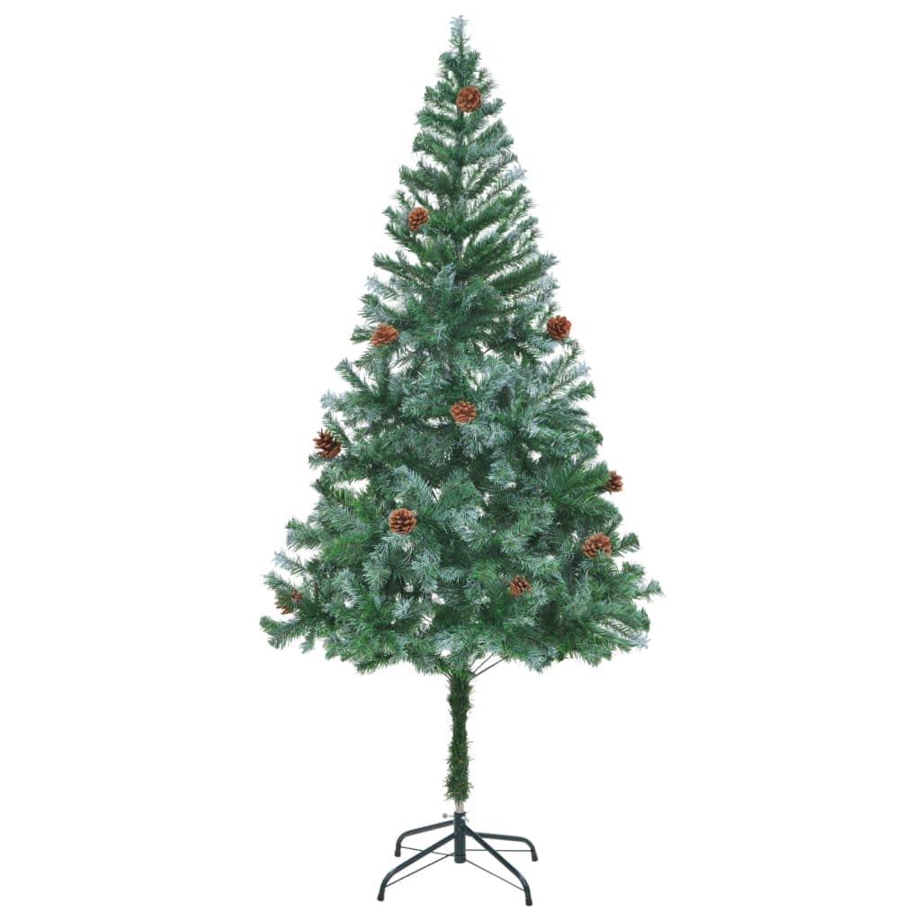Sztuczne drzewko bożonarodzeniowe z szyszkami sosnowymi, wysokość 180 cm, 540 gałęzi, łatwy montaż, materiał PCW, stabilna podstawa, do dekoracji wnętrz i na zimę, dekoracja domu