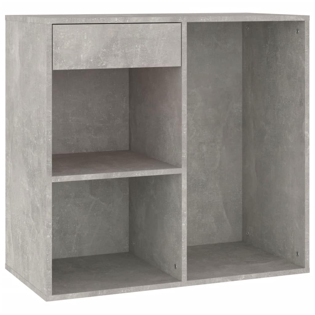 Hothingwell Kosmetikschrank, Betongrau, 80 x 40 x 75 cm, aus Holz, mit Schublade und Fächern, Beauty-Aufbewahrungsschrank für Make-up und Zubehör