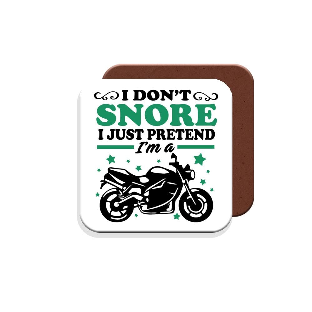 Muggz Coaster Gift For Motorbike/Bikers - I Don't Snore I Just Pretend I'm A (Motorbike) - Giftset - Made By In The Uk