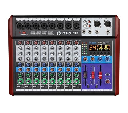 Console de Mistura Profissional VEDO CT8 com Bluetooth