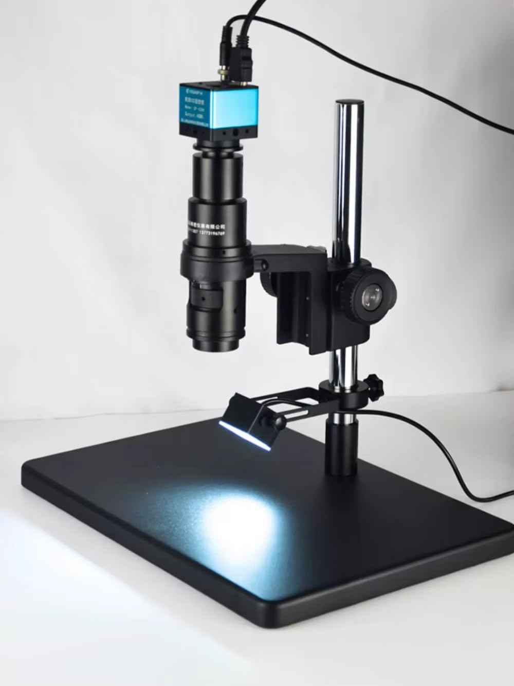 Mikroskopowe Regulowane Boczne Źródło Światła LED, Ściemnialna Kwadratowa Lampa Oświetlająca 60 Diodek LED do Mikroskopu Przemysłowego Stereoskopowego (32MM)