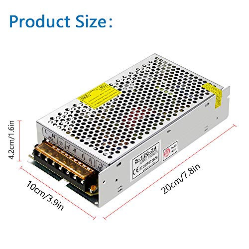 SHNITPWR 24V 5A 120W Switching Power Supply Adapter Transformer AC 110V 220V to DC 24 Volt 5amp 4.5A 4A 3.5A 3A 2A 1A Converter LED Driver 2 Channels for LED Lighting Projects 3D Printer CCTV Camera by SHNITPWR - Image 2