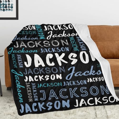 Personalized Name Blanket Customized Baby Blankets for Girls Boys Adults Monogrammed Blankets and Throws Christmas Birthday Mothers Fathers Valentines Day Gift