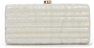 EVEOUT Clutch de acrílico quadrado com corrente para mulher elegante carteiras de mão de noite malas tiracolo para noiva casamento festa, Bege
