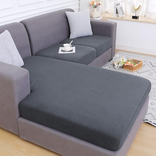 image for Smiry Waterproof Couch Cushion Covers, Stretch Jacquard Sectional Couc