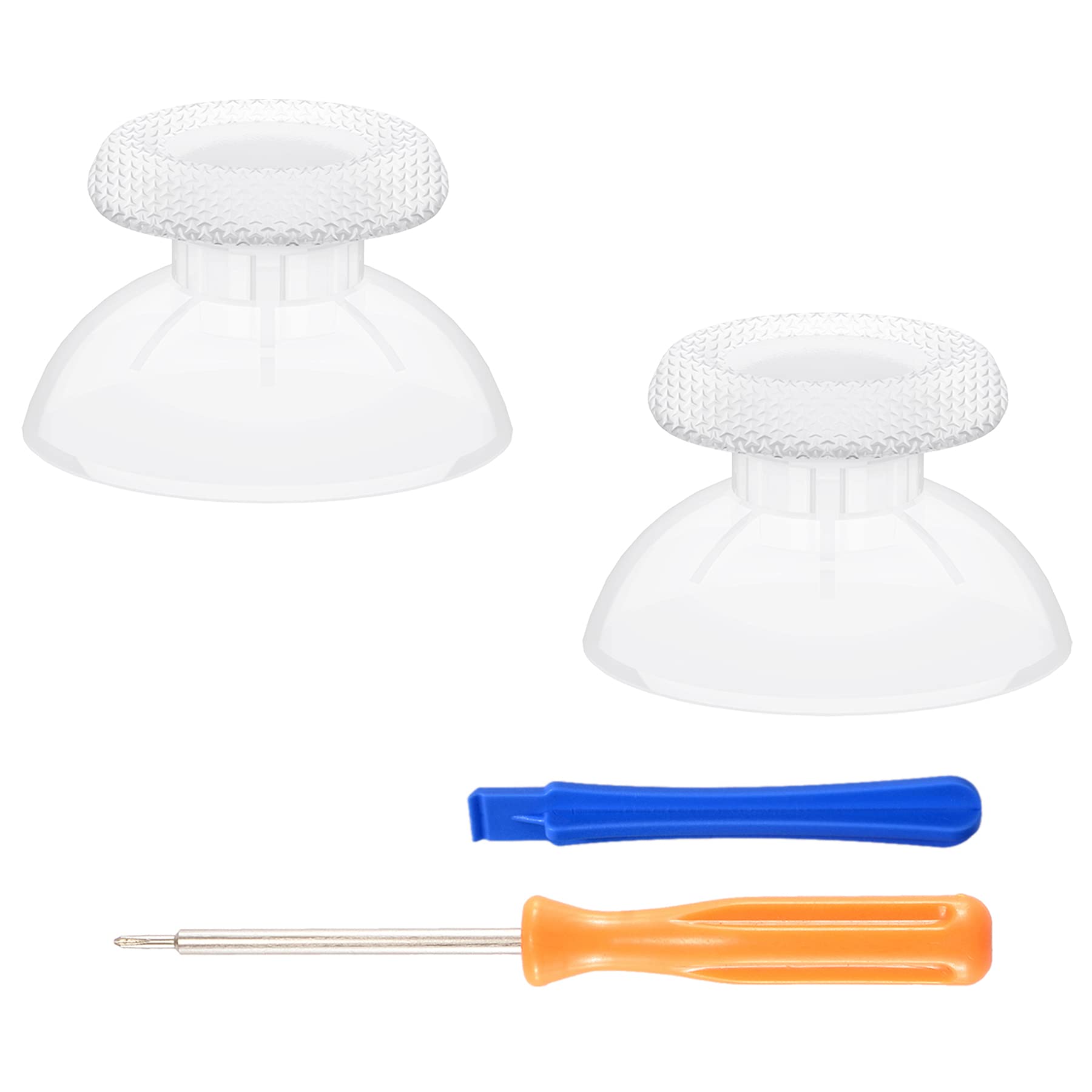 eXtremeRate Clear Replacement Thumbsticks for PS5 Controller, Custom Analog Stick Joystick for PS4 Controller Universal