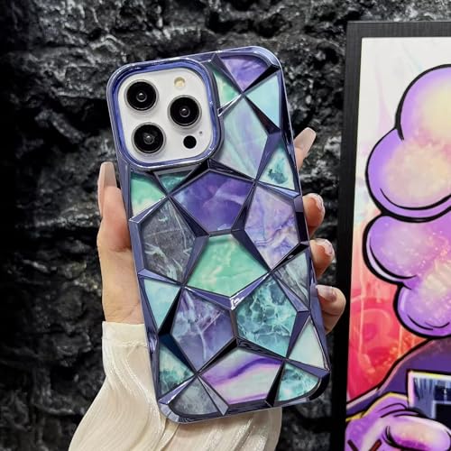 Image of COVERLY for iPhone 13 3D Diamond Glitter Sparkle Case,Full Protective Luxury Cube Cute Shinny Bling Soft Silicone Designer Fashion Smart Aesthetic Cover for Apple iPhone 13 (Turquoise)