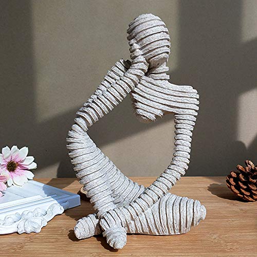 Newqz Thinker Figurine Resin Sculpture Statue Collectible Craft Art Handcrafted For Desktop Decor(Stripe) #TOP3