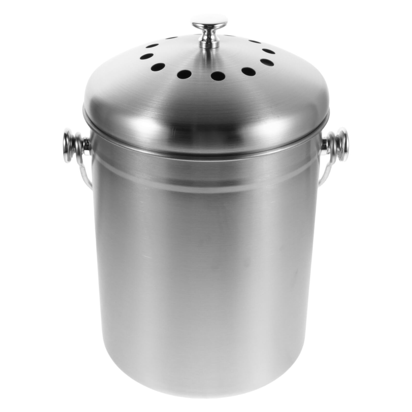Supvox Komposteimer mit Aktivkohlefilter 5l mit Deckel Edelstahl für Küchenarbeitsplatte Geruchsneutraler Küchenkompostbehälter für Lebensmittel und Gemüsereste