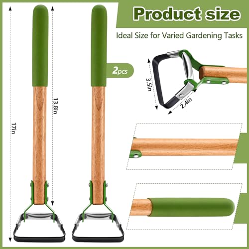 2 Piezas Mini Azadones para Jardín con Mango de Madera miniatura 2