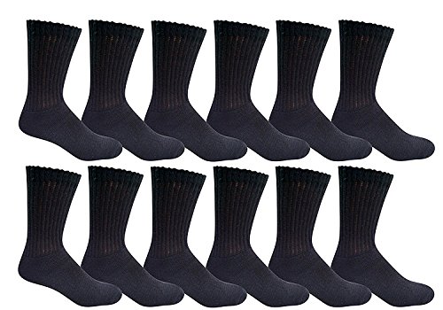 Yacht & Smith 12 Pairs of Youth Girl Socks, Girls Crew Socks, Girls Athletic Socks